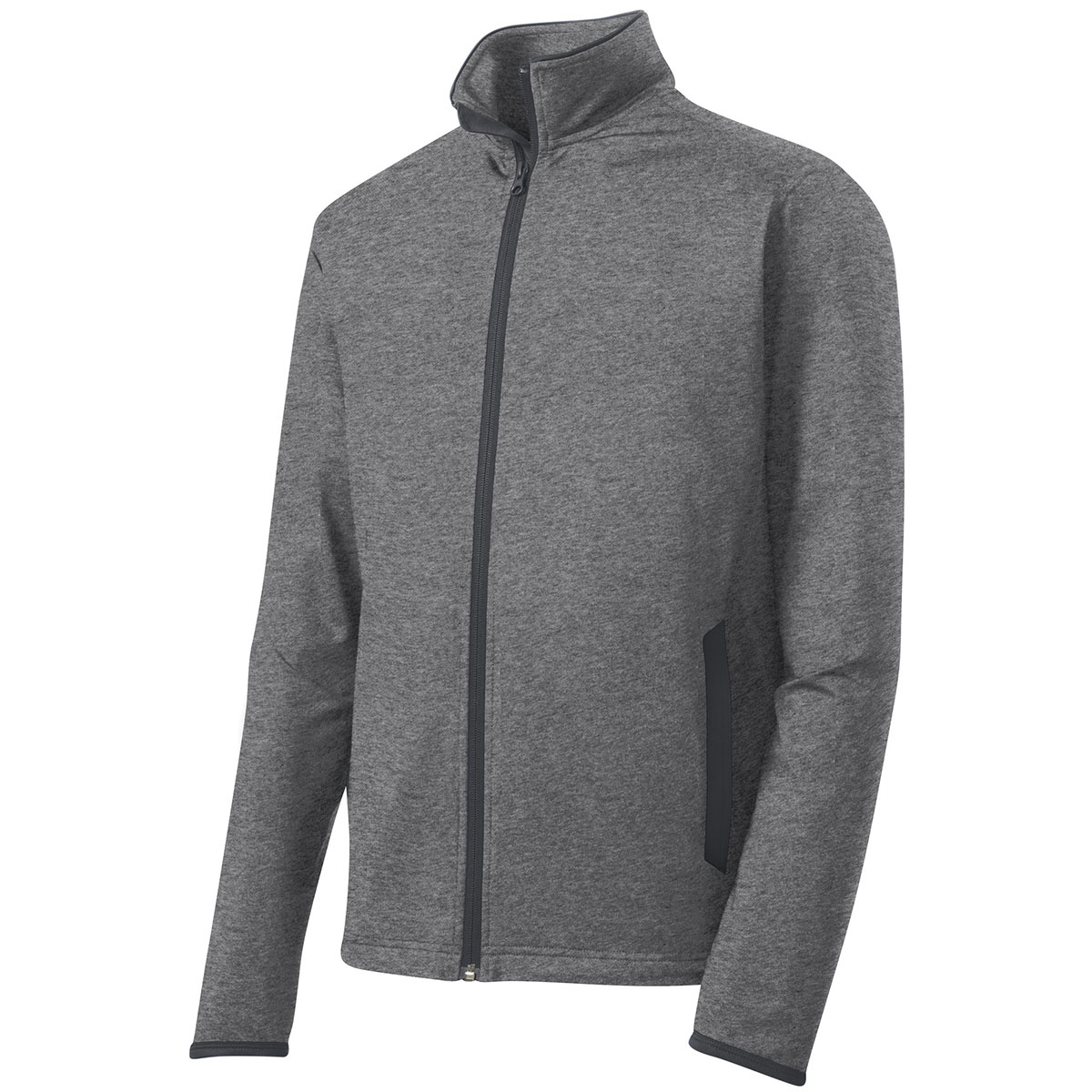 SportTek ST853 SportWick Stretch Contrast FullZip Jacket Charcoal