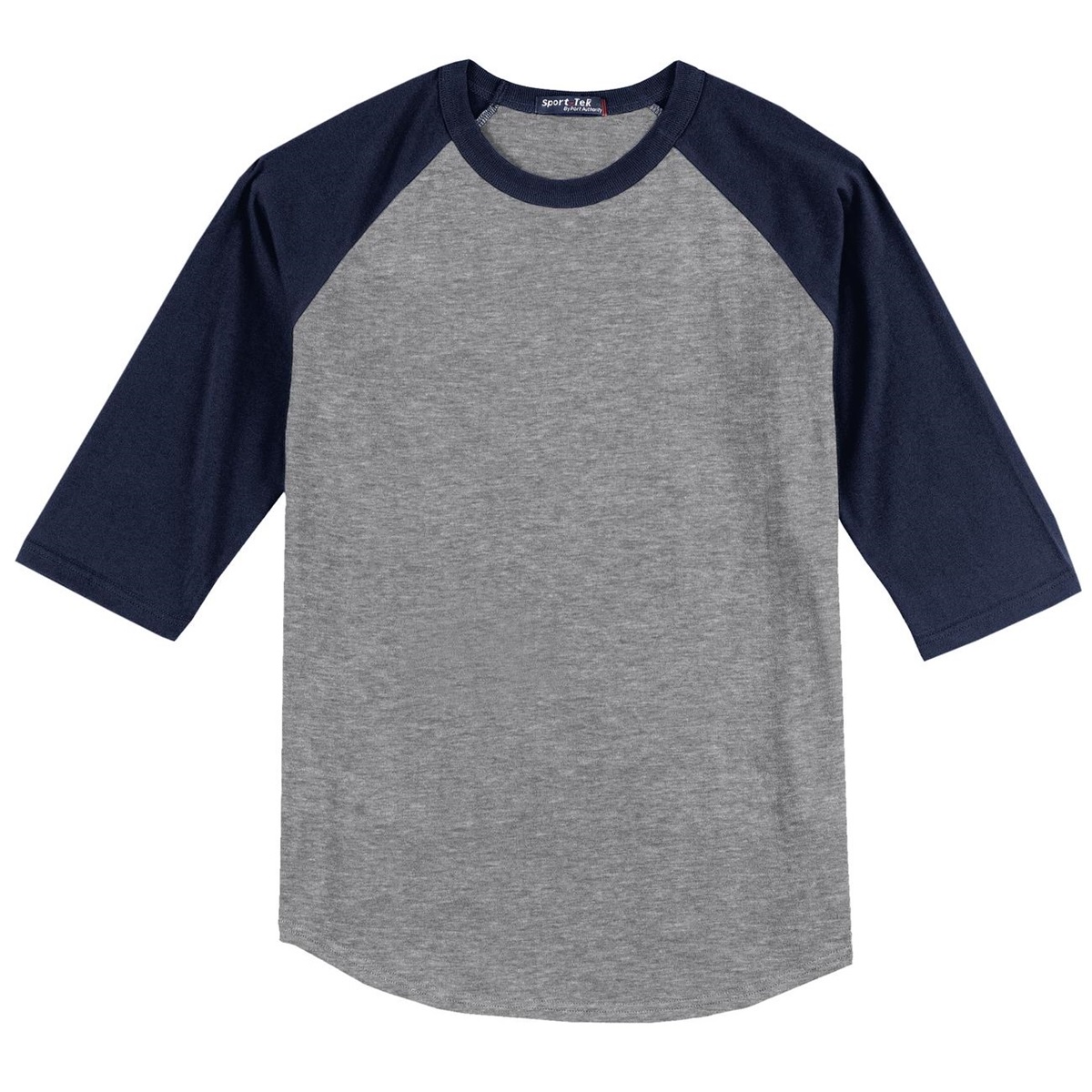 Sport-Tek T200 Colorblock Raglan Jersey - Heather Grey/Navy ...