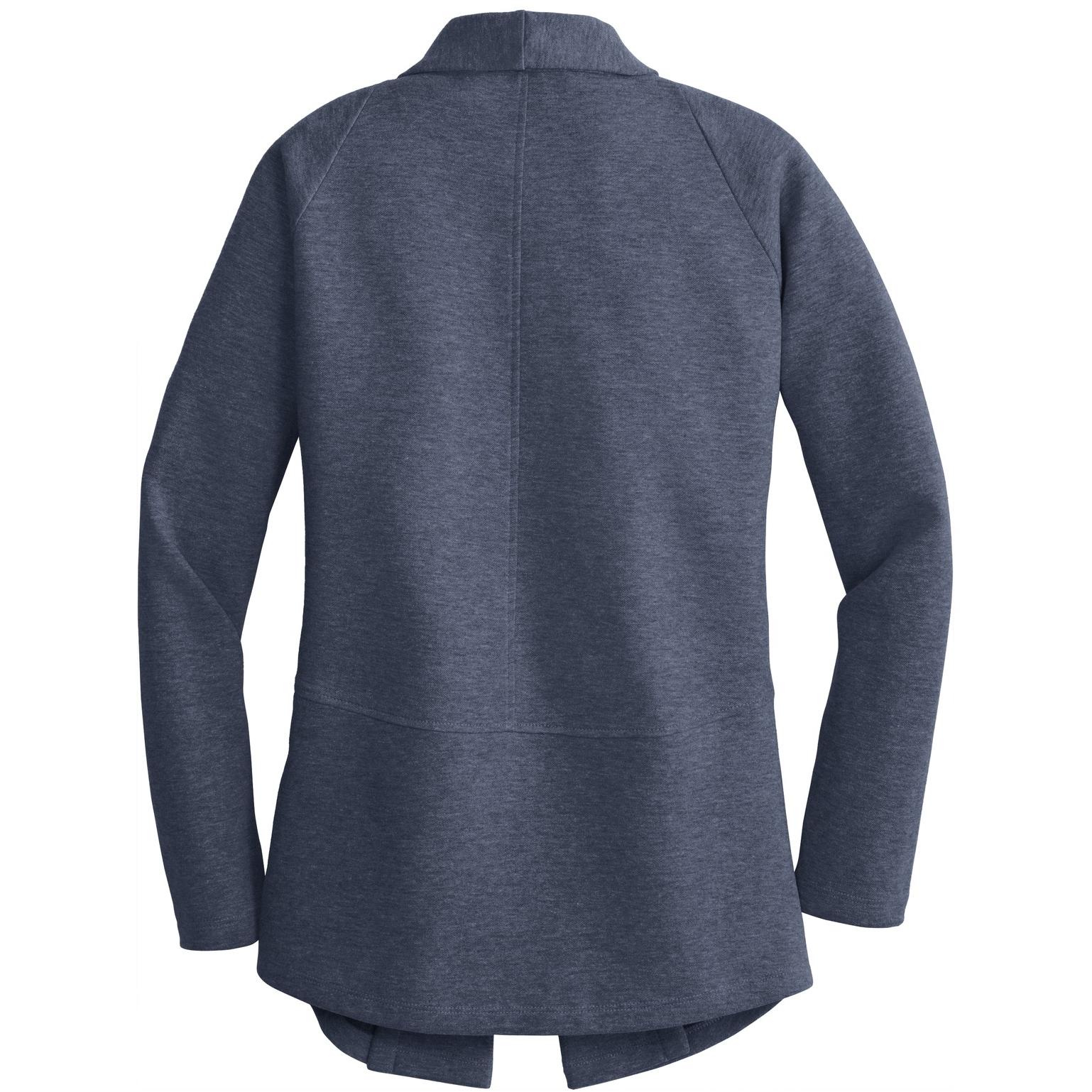 Port Authority L807 Ladies Interlock Cardigan Estate Blue Heather